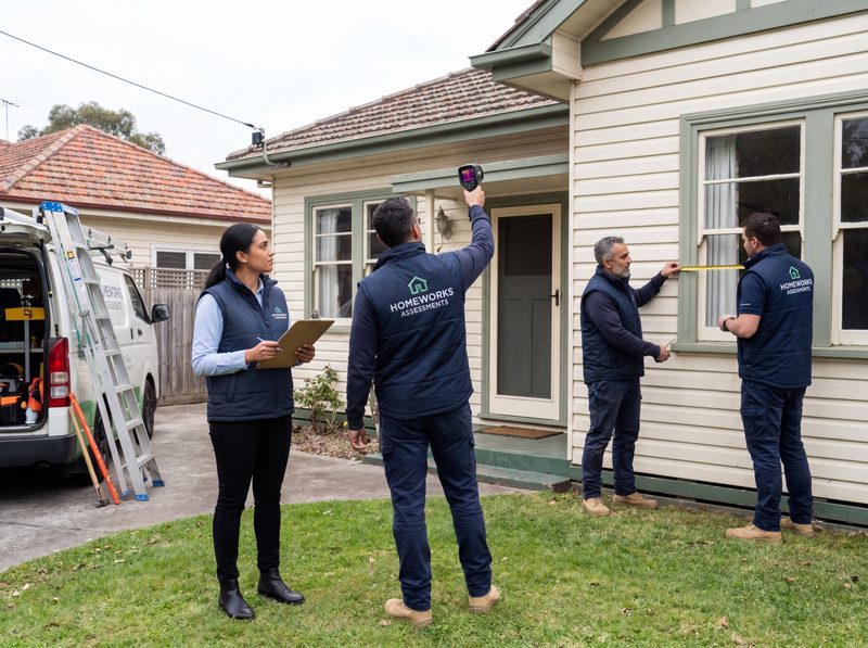 Our team performing a home energy assessment